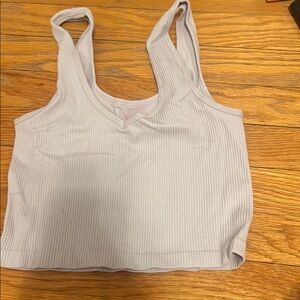 White Ribbed Tank Top